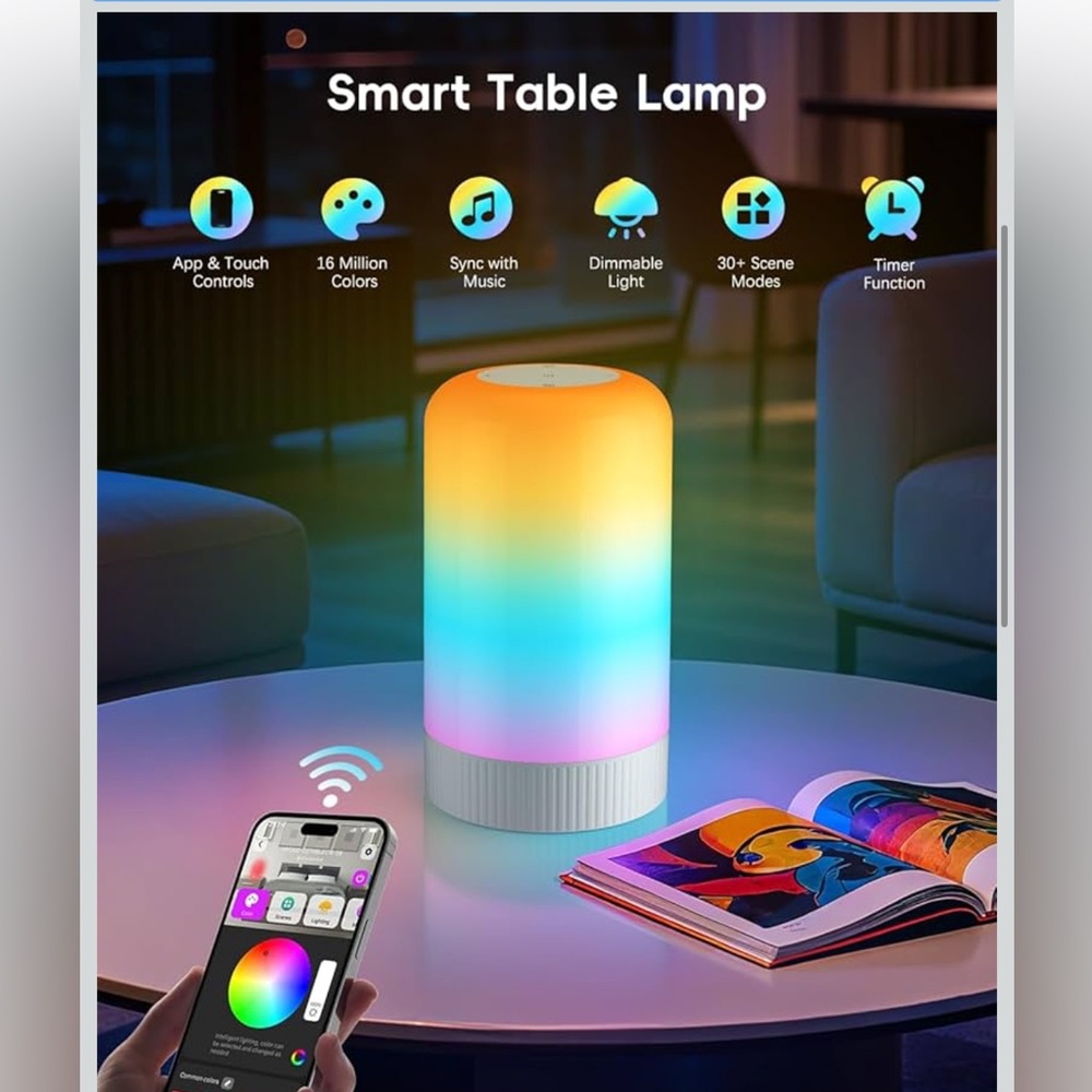 Color-Changing LED Smart Table Lamp - Picture 2 of 7